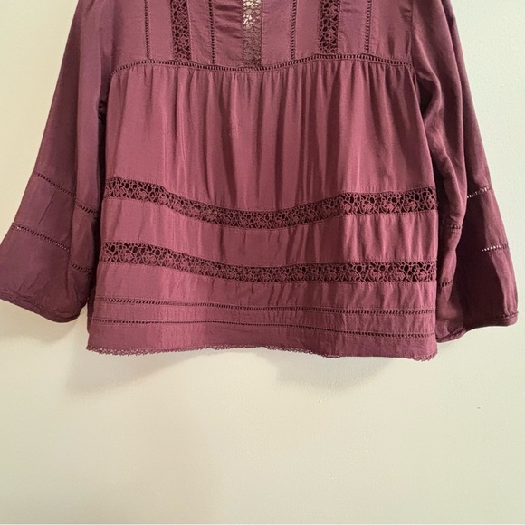 Aritzia Wilfred Sz XS Armenia Lace Trim Blouse Boho Peasant Prairie Cottagecore - Picture 4 of 12